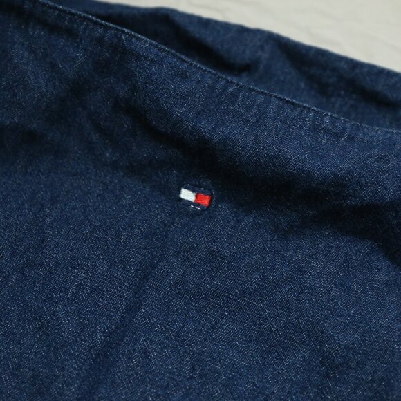 Tommy Hilfiger Women’s Denim Cami Tank Top Embroidered Floral Y2K Size 6 - Picture 4 of 5